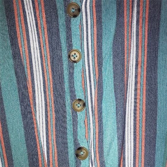 Aeropostale Stripes Off The Shoulder Shirt - Picture 3 of 3